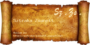 Sztraka Zsanett névjegykártya